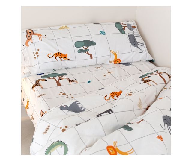 Чаршаф с ластик Mini savanna 105x200x32 см (Единичен) Многоцветен