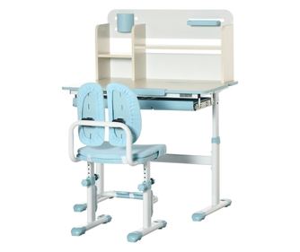 Set de birou si scaun cu inaltime reglabila Birou de scriere pentru copii masa de studiu pentru scoala cu raft, sertar, suport p