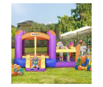 Castel Gonflabil pentru Copii cu Tobogan si Piscina Multicolor