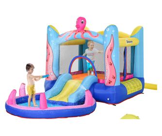 Castelul Gonflabil pentru Copii cu Tobogan si Piscina Tematica Mare