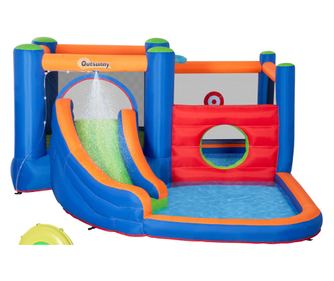 4 in 1 pentru copii Tobogan de apa Bounce House tobogan, trambulina, piscina, pentru copii de 3-8 ani