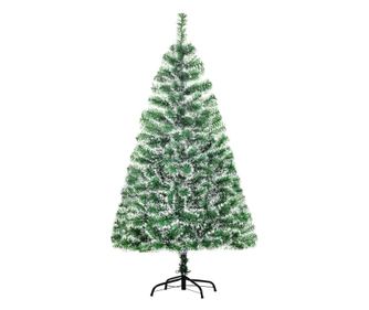 Brad Artificial de Craciun cu 416 Crengi, Brad de Craciun din PET cu Baza Metalica, Ø75x150 cm, Verde