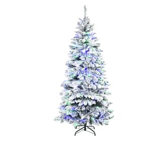 Brad de Craciun cu zapada cu 250 lumini colorate 829 ramuri inalt 210cm Verde