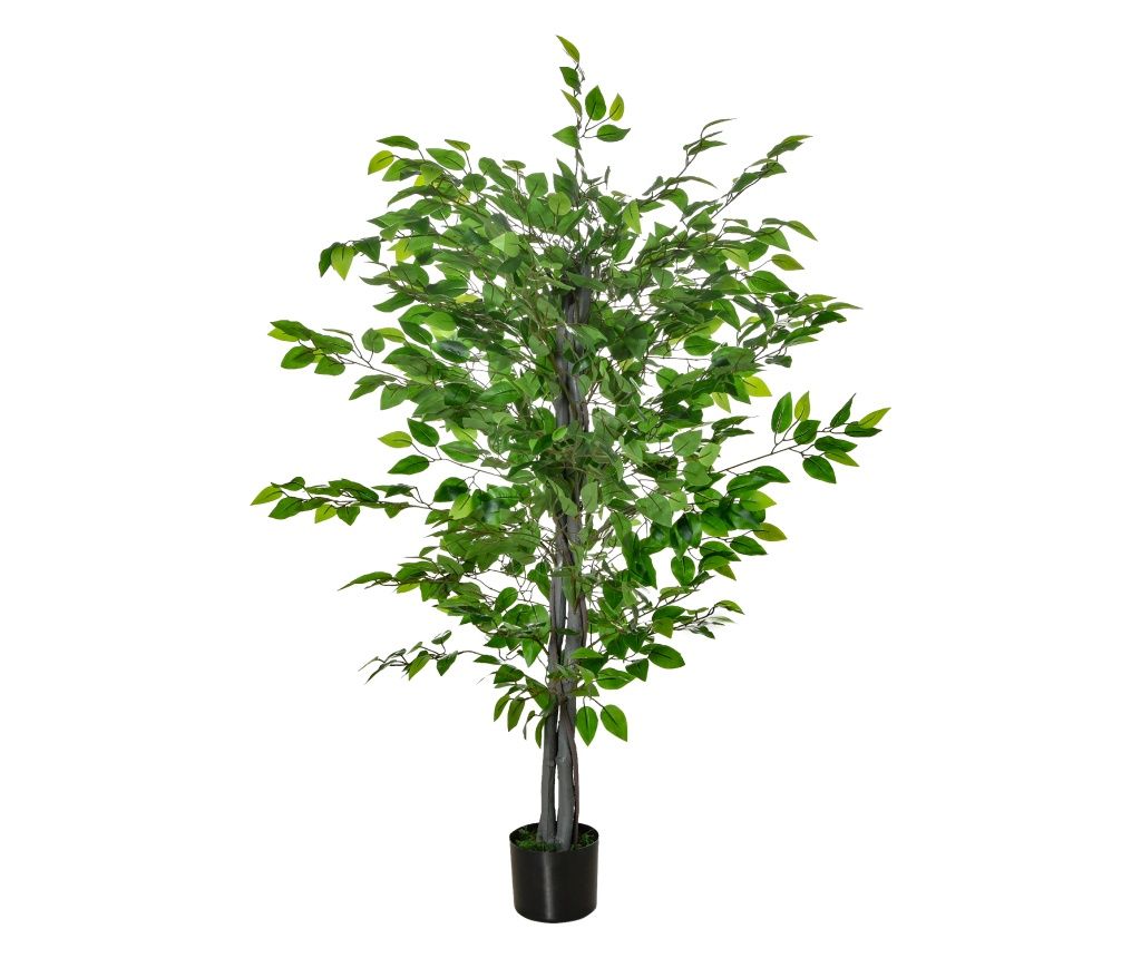 ficus artificial, ghiveci inclus, 135 cm, verde