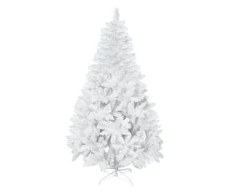 Brad de Craciun alb de 180 cm cu 550 de ramuri, brad artificial din PVC pentru interior, Ø116x180cm