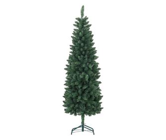 Brad Artificial de Craciun cu 479 Ramuri, Brad de Craciun Inalt si Ingust cu Baza Pliabila, Ø65x180 cm, Verde