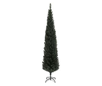 Brad de Craciun Artificial Inalt de 195 cm cu 390 Crengi, Ingust si Spatiu Economic, Ø55x195 cm, Verde