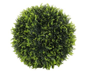 Set de 2 Plante Artificiale Sferice de Cedru, Plante Fictive Anti-UV, Ø45 cm, Verde