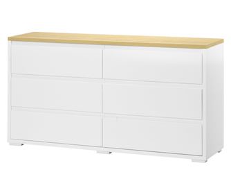 Comoda cu Sertare pentru Dormitor, Camera de Zi, alb & natur, 140x37x75cm