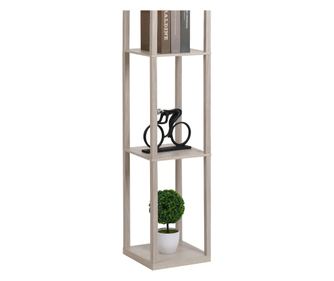 Állólámpa 3 beépített polccal, E27 foglalattal, 40W, tölgyfa