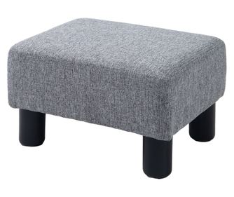 Otoman din stofa Scaun dreptunghiular mic captusit pentru sufragerie si sufragerie, 40x30x24cm, de culoare gri
