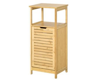 Кош за пране от бамбук, 40x30x86.5 см, естествено дърво