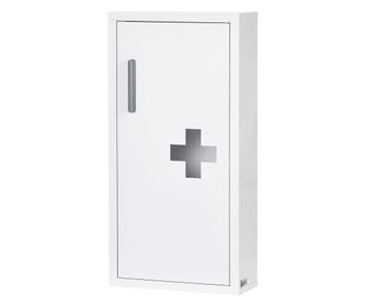 Dulap pentru Medicamente cu 3 Rafturi si Usa Magnetica, Dulapior pentru Medicamente din Otel, 30x12x60 cm, Alb