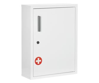 Dulapior de Medicamente cu 2 Rafturi si 2 Chei de Siguranta, 40x15x53,5 cm, Alb