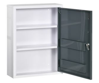 Dulapior pentru medicamente montat pe perete, cutie de urgenta pe 3 nivele pentru baie, bucatarie, se poate incuia cu 2 chei, al
