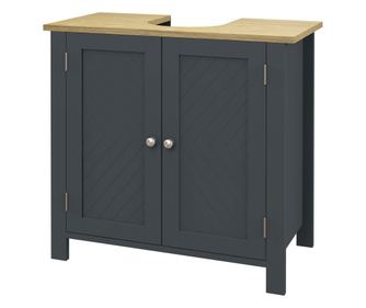 Шкаф за под мивка, шкаф за баня с двойни врати и регулируем рафт