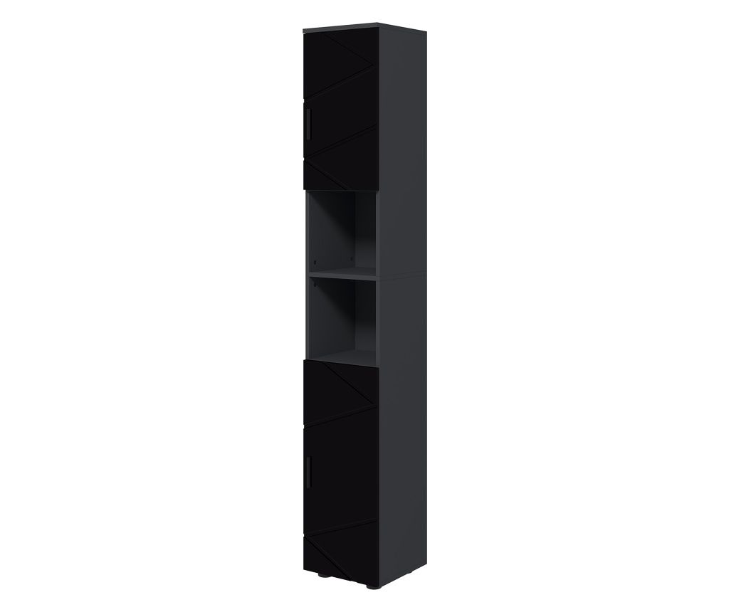 183cm Tall Bathroom Cabinet, Narrow Bathroom Storage Cabinet with Open Shelves, Cabinets with 2 Doors, Adjustable Shelves