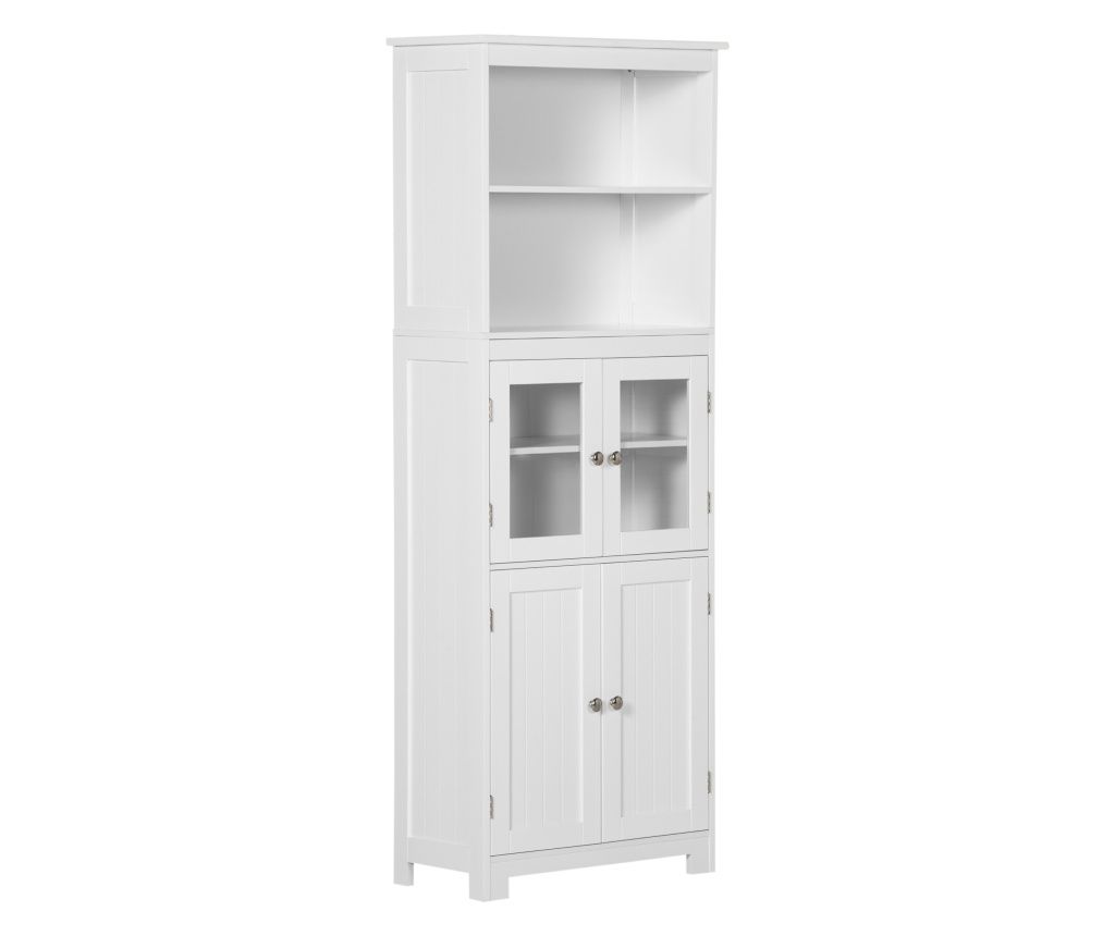 Pantry Cabinet with 2 Open Shelves and 2 Door Cabinets