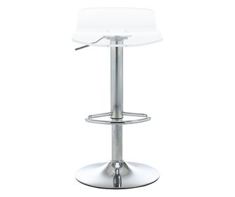 Set 2 Scaune de Bar cu Inaltime Reglabila, Sezut Rotativ si Suport pentru Picioare, 39x39x67-87 cm, Transparent