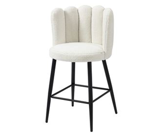 Комплект от 2 модерни бар стола, високи бар столове тапицирани с изкуствен кашмир, бар столове за кухня