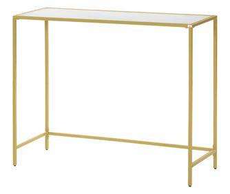 Consola de hol din otel si sticla calita, masuta de cafea cu picioare reglabile pentru sufragerie si dormitor, 100x35,5x80cm, al