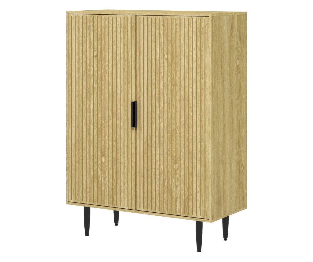 Dulap de Depozitare pentru Pantofi, Dulap pentru Intrare pe 5 Niveluri cu Rafturi Reglabile și Picioare Metalice, 80x38x110 cm,