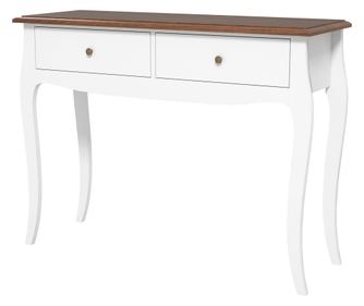 Модерна конзолна маса с 2 чекмеджета, входна маса от MDF и ПДЧ, 100x35x76.5 см, бяла