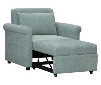 Fotoliu de un singur loc cu spatar reglabil in 4 pozitii, tesatura cu efect de lenjerie respirabila si sezut captusit, 96x84,5x8