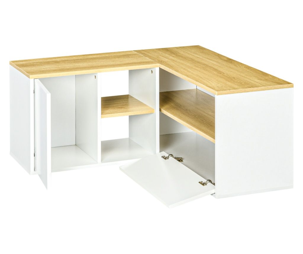 Dulap TV in forma de L pentru televizor rafturi deschise dulapuri din PAL stejar alb comoda tv comoda moderna mobilier pentru li