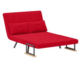 Canapea Pat de 2 Locuri cu Spatar Reglabil pe 5 Nivele, Canapea Pat Pliabila Matrimoniala, 102x73x81 cm, Rosu