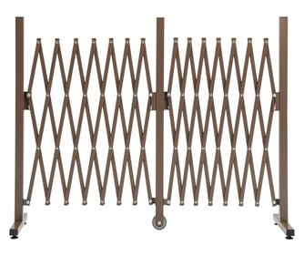 Gard Extensibil Autoportant, Grilaj Flexibil din Otel si Aluminiu, Pliabil, 52-405 cm, Maro Inchis