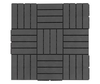 Комплект от 9 заключващи се плочки за тераса 30x30x2 см, 0.81 кв.м, черни
