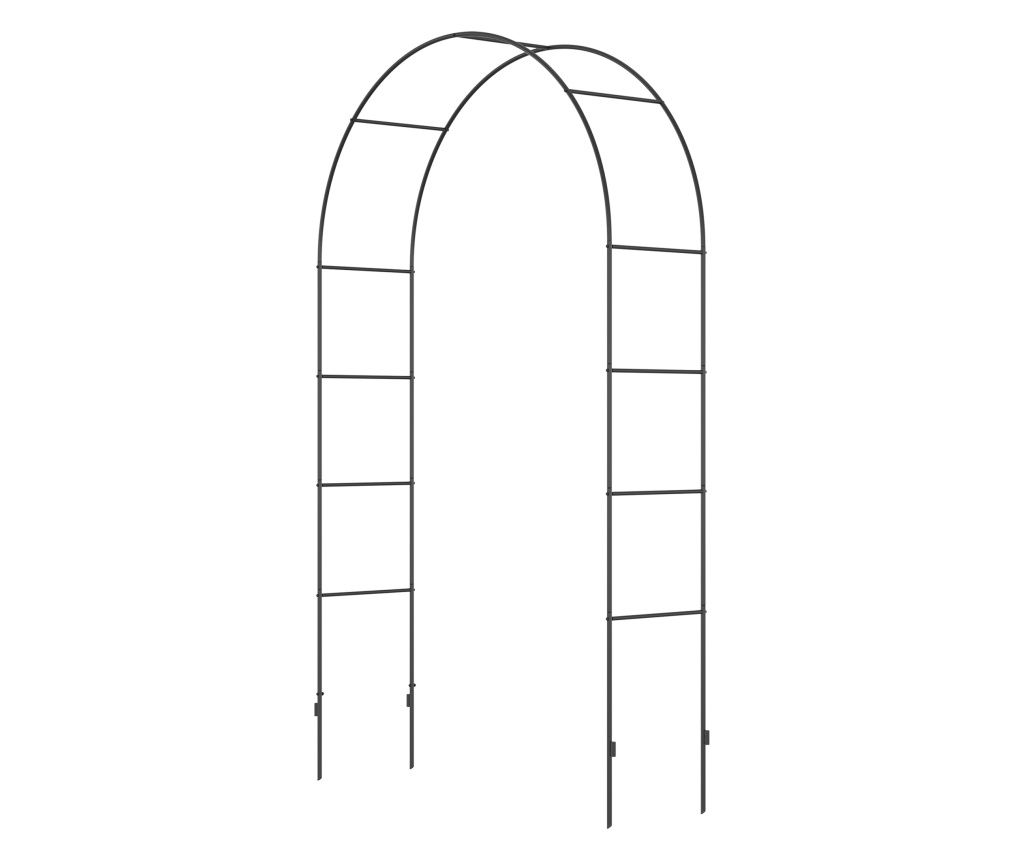 Arc pentru Trandafiri Cataratori din Metal, Arc de Gradina de Sprijin pentru Plante Cataratoare, 140x40x240cm, Negru