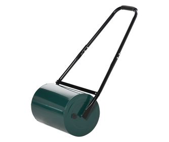 Градински валяк от тежка стомана, пълнен с вода или пясък, 102x50x30 см, зелен