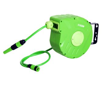 Tambur cu Furtun Retractabil Automat, Pivotant la 180°, 35,5x11,5x27,5 cm, Verde