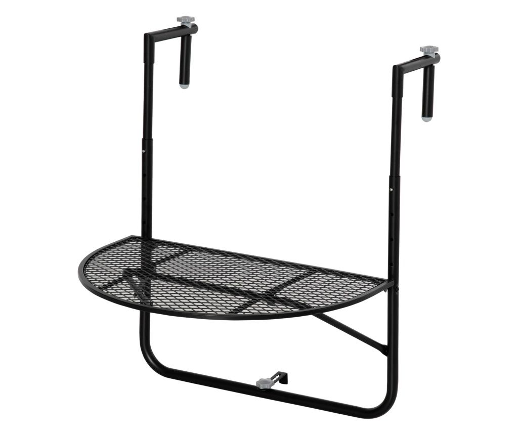 Masa de agatat pentru balcon, masuta metalica de instalare pe perete, masuta pliabila de balcon sau punte cu inaltime reglabila