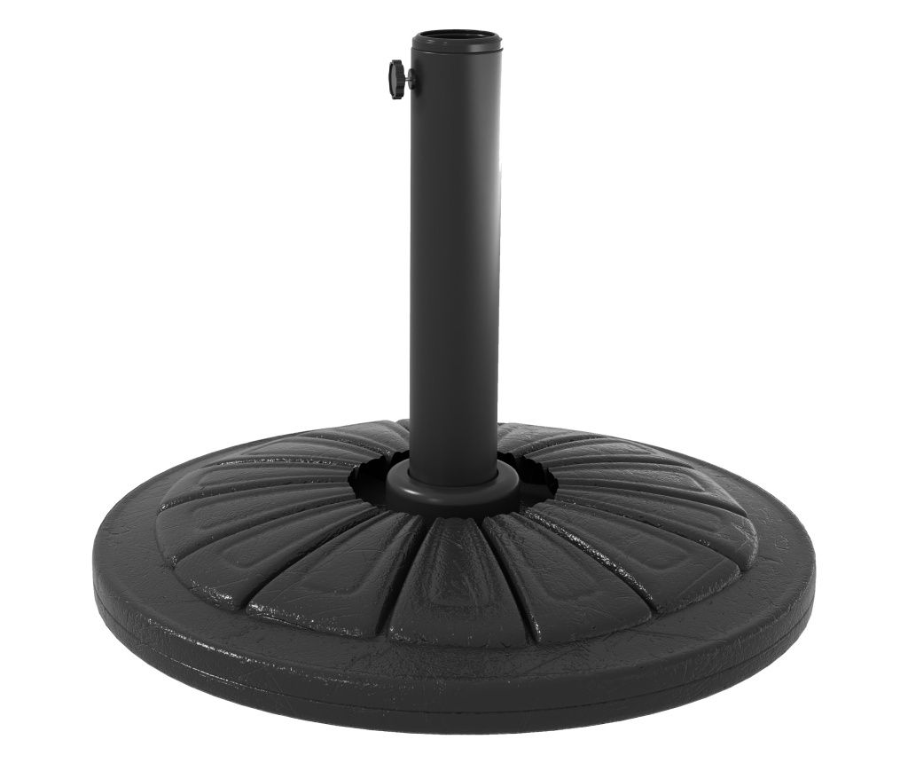 Bază Rotundă pentru Umbrelă Ø43cm, Bază de 13kg din Ciment pentru Bățuri de 32/38/48mm, Negru