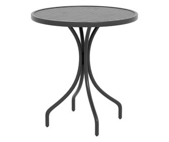 Кръгла градинска маса, 66 см, със стоманена рамка, черна