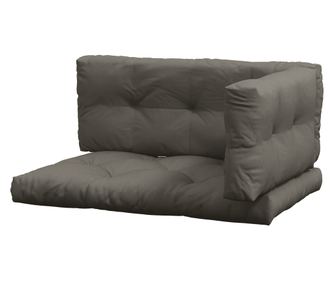 Комплект от 3 външни възглавници за сядане и облягане за палети, водоустойчиви възглавници за сядане, сиви