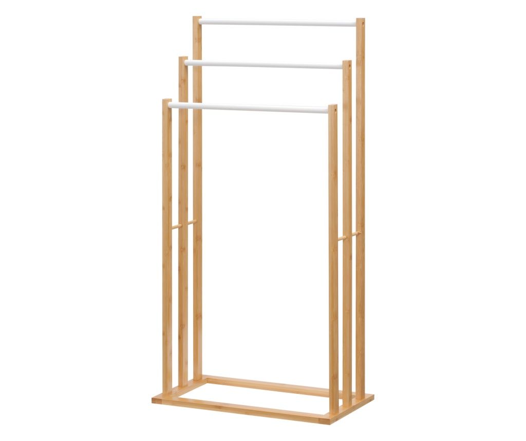 3-Tier Bamboo Towel Rack, Space-Saving Towel Stand for Bathroom and Spa