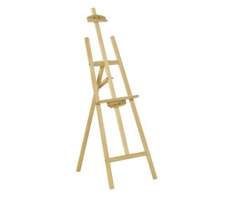 Sevalet de Pictura din Lemn de Pin Reglabil, Portabil si Pliabil cu Pensula, 51,5x71,5x134,5 cm, Natural