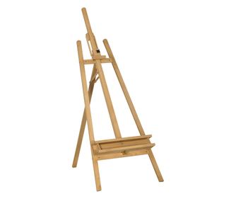 Sevalet pentru Pictura Pliabil din Lemn de Fag cu Inaltime si Inclinare Reglabile, 65x110x180-235 cm, Lemn natur