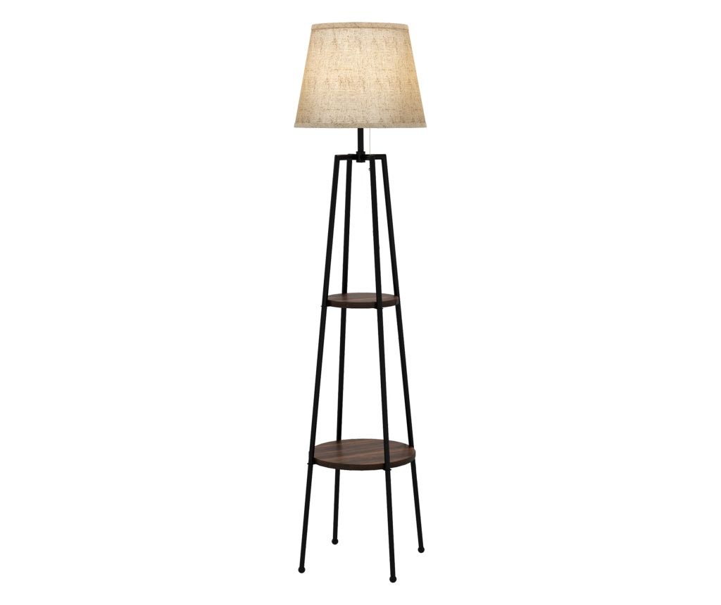Lampa de Podea cu Rafturi, Lampi Moderne Inalte Independente pentru Camera de Zi, Dormitor, cu Abajur din Material Textil (Becul