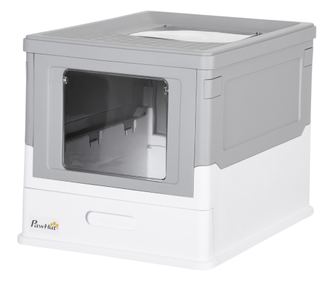 Litiera pentru Pisici Inchisa din PP cu Paleta Inclusa, Cutie Igienica pentru Pisici cu Tava Detasabila si 2 Usi, 47.5x35.5x36.7
