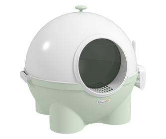 Litiera cu Capac pentru Pisici, Litiera pentru Pisici Mare cu Capac, Lopatica, Pedala pentru Nisipul care Cade, Maner Superior,