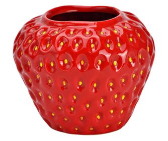 Eper alakú kerámia váza, 14x12x14 cm