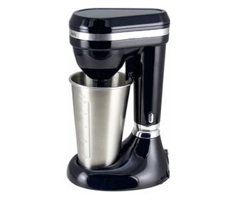 Frappe mixer Oliver Voltz OV51163E, 100 W, Rozsdamentes acél csésze 450 ml-es űrtartalommal, 2 sebesség, Acél habverő, Fekete