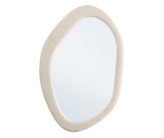 Białe lustro ścienne w ramie z tkaniny 59x4x90 cm