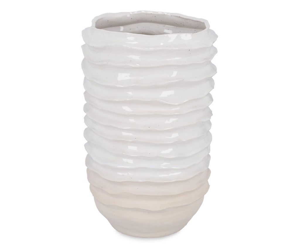 Yori Λευκό Κρεμ Κεραμικό Βάζο Λουλουδιών 36x56.5 εκ.