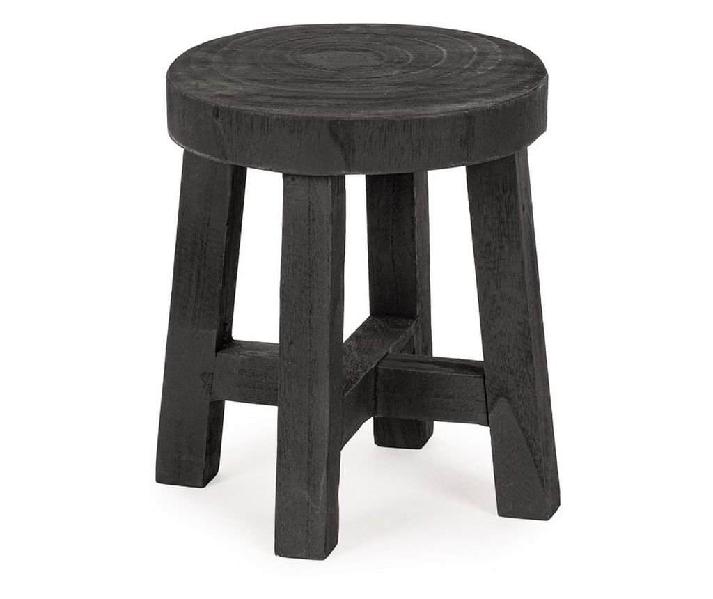 Set of 2 Black Wooden Side Tables Yako 26x30 cm